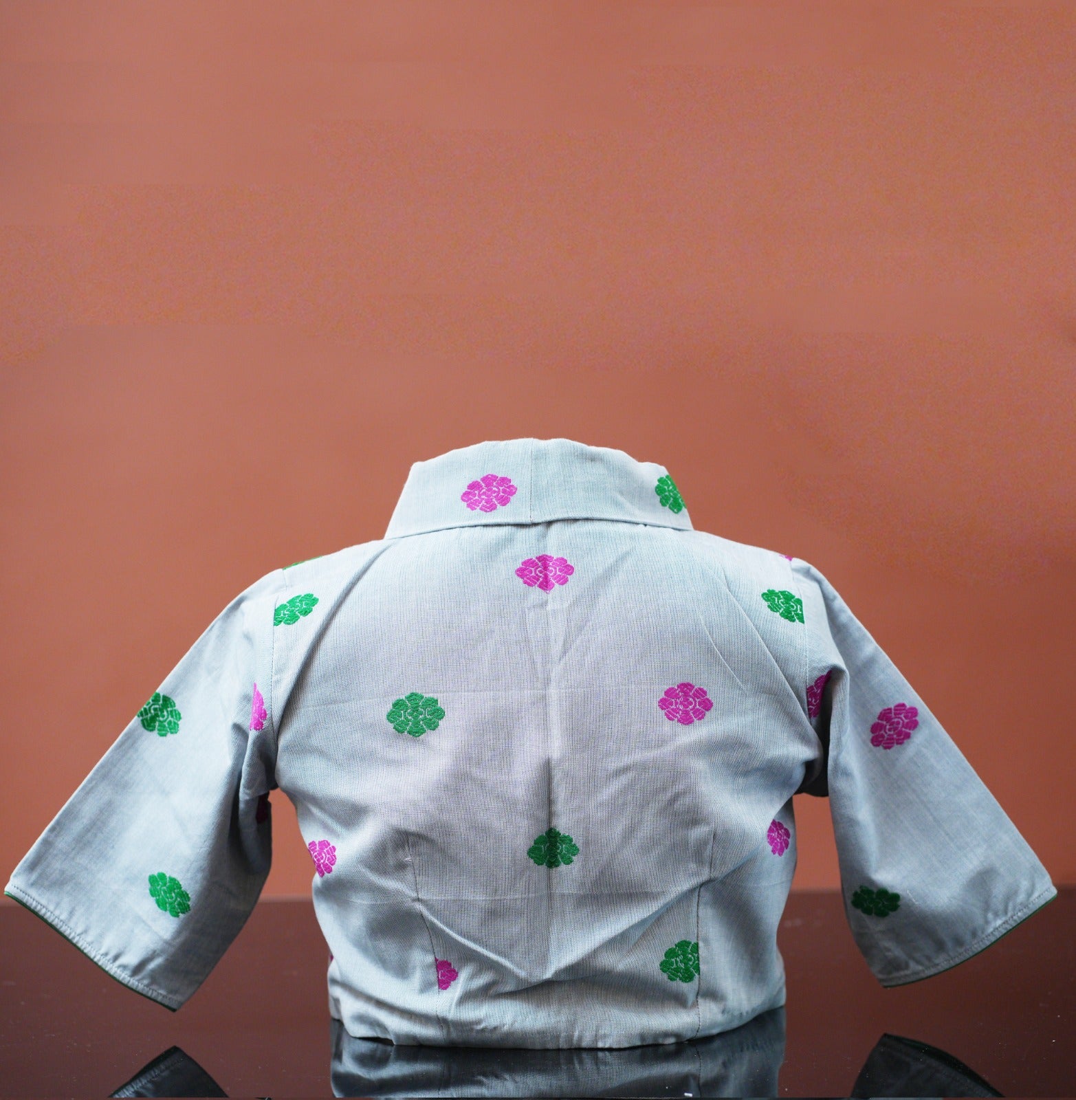 COLLARED NECK ASSAMESE GOS BUTA DESIGNED BLOUSE